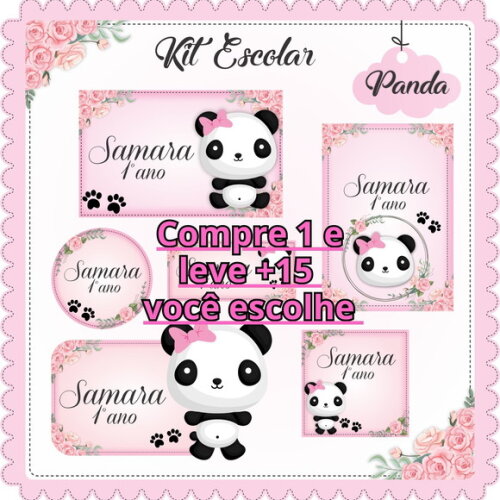 Arquivo de Corte Volta Ás Aulas Panda Menina #073