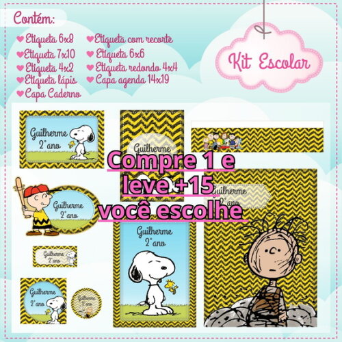 Arquivo de Corte Volta Ás Aulas Snoopy #6129