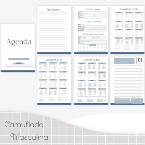 Arquivo Digital Agenda 2025 - Camuflada Masculina #4566