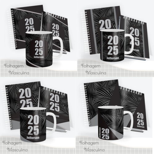 Arquivo Digital Agenda 2025 - Folhagem Masculina #4567