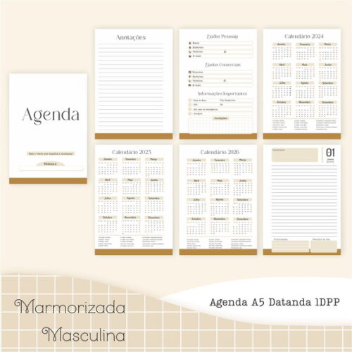 Arquivo Digital Agenda 2025 - Marmorizada Masculina #4573
