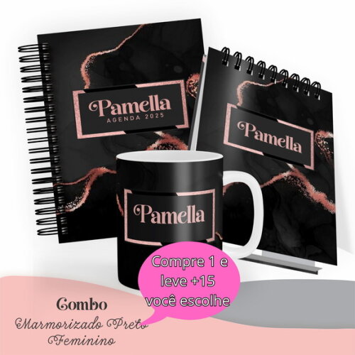 Arquivo Digital Agenda 2025 - Memorizado Preto Feminino#4579