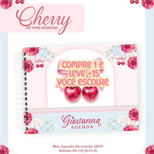 Arquivo Digital Agenda A6 Cherry 2026 #7719