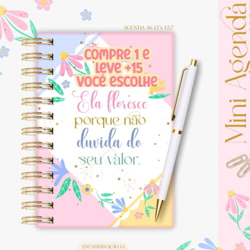 Arquivo Digital Agenda A6 Floral 2026 #7677