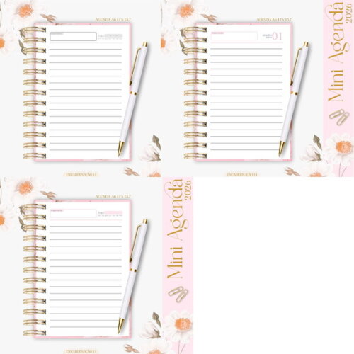 Arquivo Digital Agenda A6 Floral 2026 #7678