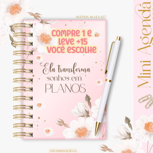 Arquivo Digital Agenda A6 Floral 2026 #7678