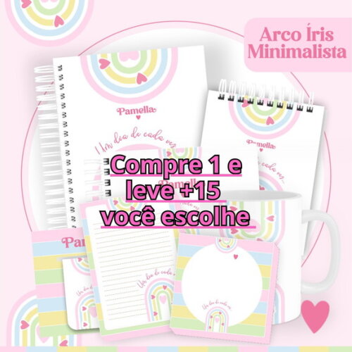 Arquivo Digital Agenda Arco Íris Minimalista #6088