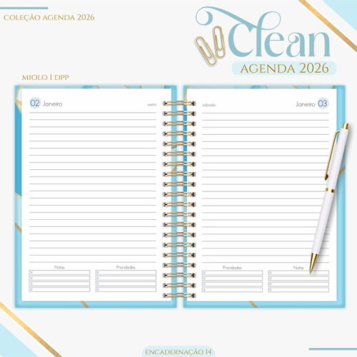 Arquivo Digital Agenda Basic Blue 2026 #7383