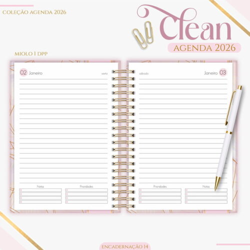 Arquivo Digital Agenda Basic Rose Gold 2026 #7377