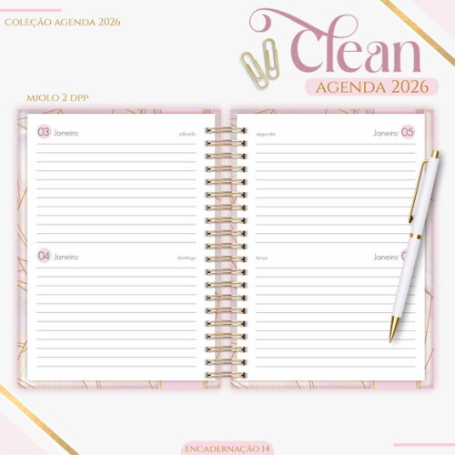 Arquivo Digital Agenda Basic Rose Gold 2026 #7377