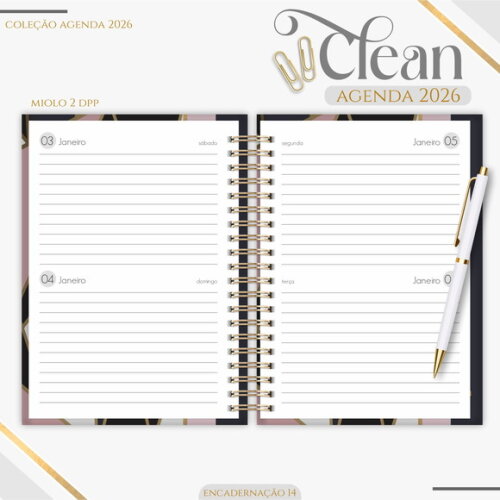 Arquivo Digital Agenda Black Gold 2026 #7378