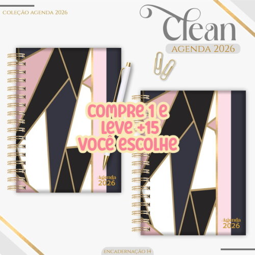 Arquivo Digital Agenda Black Gold 2026 #7378