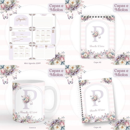 Arquivo Digital Agenda Floral Alfabeto #6092