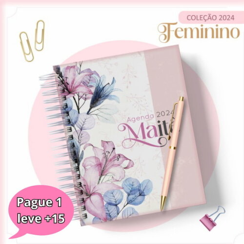 Arquivo Digital Agenda Floral Clean 2024 #2471