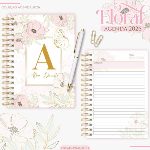 Arquivo Digital Agenda Floral Delicado 2026 #7445