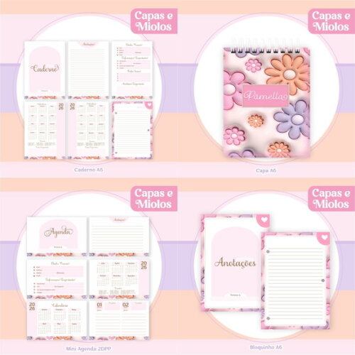 Arquivo Digital Agenda Floral Inflado #6097