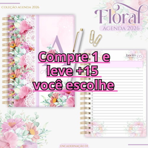 Arquivo Digital Agenda Floral Lilás 2026 #7053