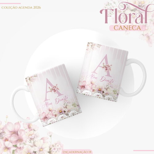 Arquivo Digital Agenda Floral Rosa 2026 #7051