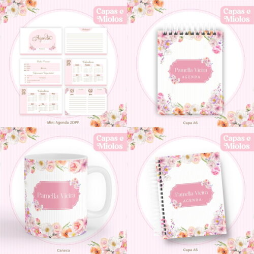 Arquivo Digital Agenda Floral Rose #6098