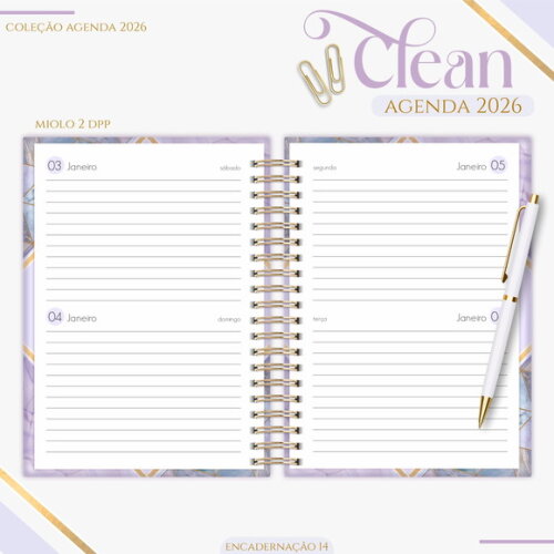 Arquivo Digital Agenda Lilás Basic 2026 #7441