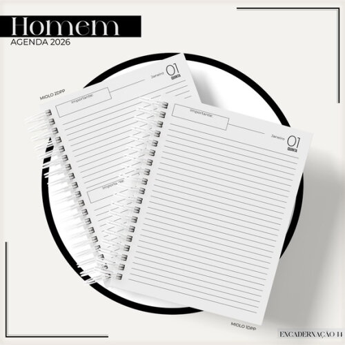 Arquivo Digital Agenda Marble Black 2026 #7442