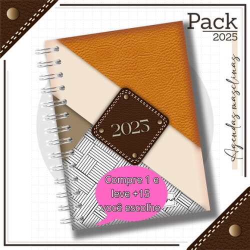 Arquivo Digital Agenda Masculina Couro Laranja 2025 #4793