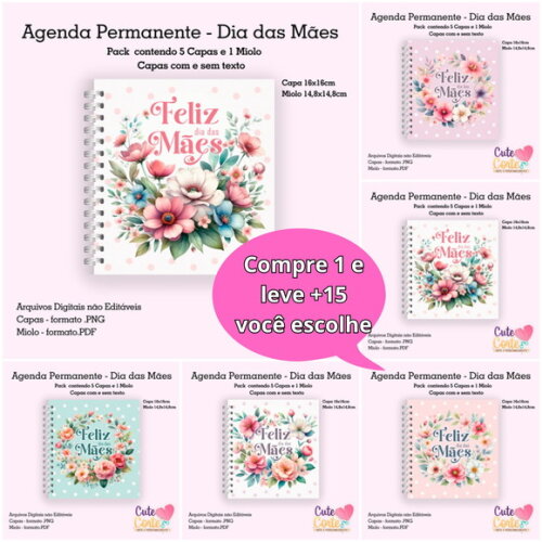 Arquivo Digital Agenda Pocket Permanente Dia das Mães #4186