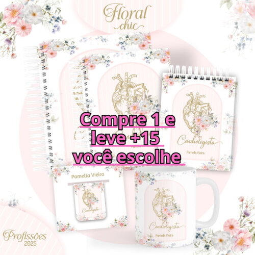 Arquivo Digital Agenda Profissões 2025 Floral Chic #6122