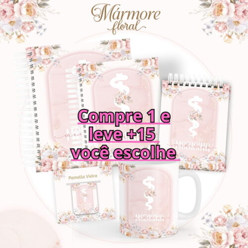 Arquivo Digital Agenda Profissões 2025 Mármore Floral #6125