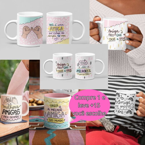 Arquivo Digital Arte Caneca Dia dos Amigos #4952