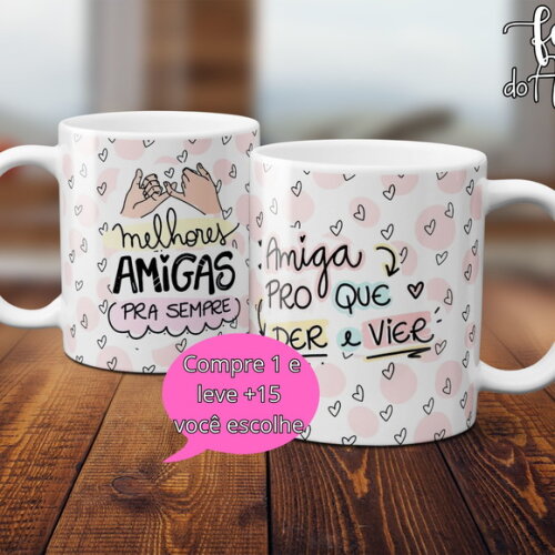 Arquivo Digital Arte Caneca Dia dos Amigos #4961