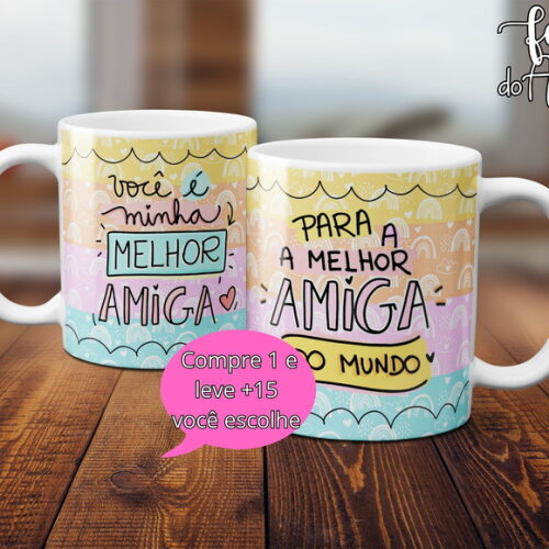 Arquivo Digital Arte Caneca Dia dos Amigos #4969