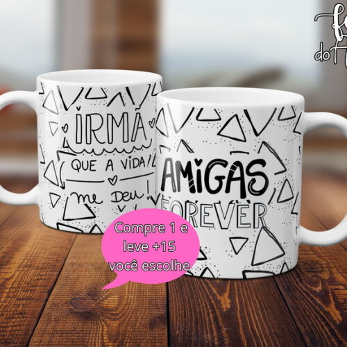 Arquivo Digital Arte Caneca Dia dos Amigos #4980