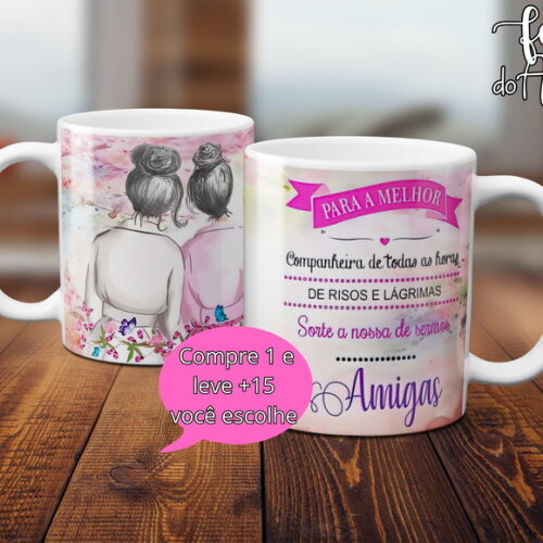 Arquivo Digital Arte Caneca Dia dos Amigos #4997