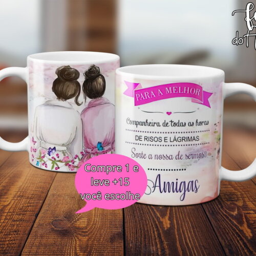 Arquivo Digital Arte Caneca Dia dos Amigos #4998