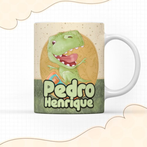 Arquivo Digital Arte Caneca Dinossauro #2945