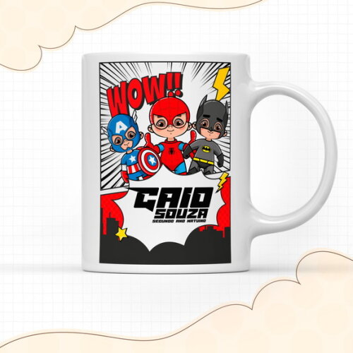 Arquivo Digital Arte Caneca Heróis #2956
