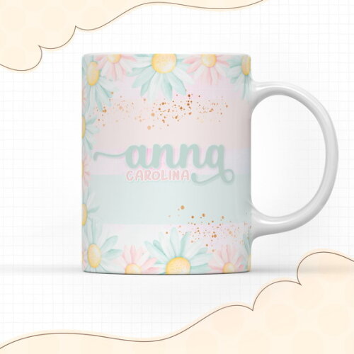 Arquivo Digital Arte Caneca Floral #2946
