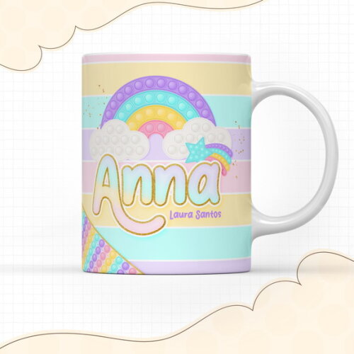 Arquivo Digital Arte Caneca Pop It Menina #2924