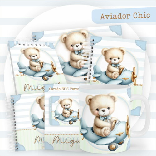Arquivo Digital Caderneta Aviador Chic #5814