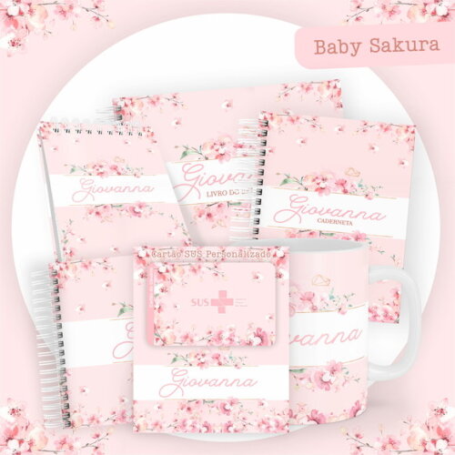 Arquivo Digital Caderneta Baby Sakura #5806