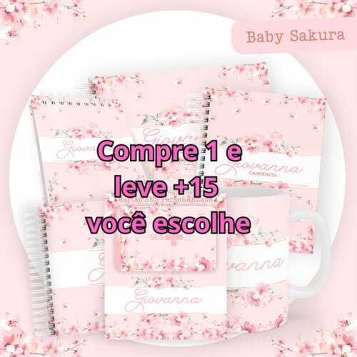 Arquivo Digital Caderneta Baby Sakura #5806