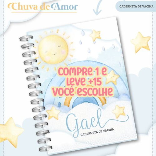 Arquivo Digital Caderneta Chuva de Amor Menino #7275