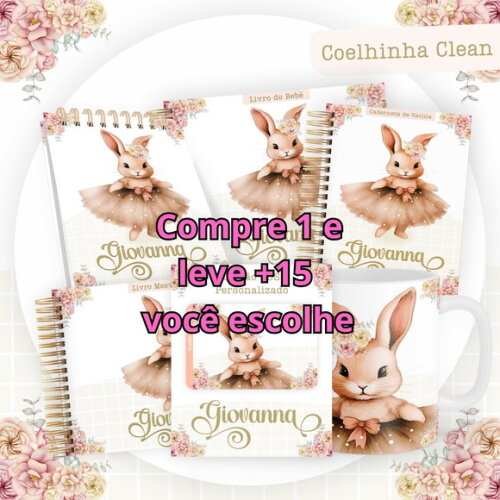 Arquivo Digital Caderneta Coelhinha Clean #5459