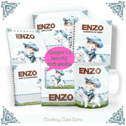 Arquivo Digital Caderneta Cowboy Cute Loiro #4904