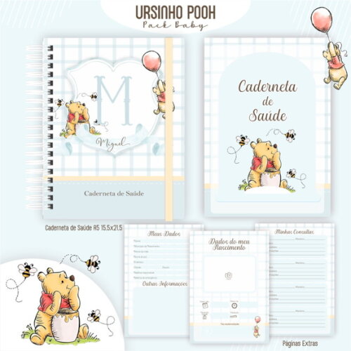 Arquivo Digital Caderneta de Vacinação Ursinho Pooh #7311
