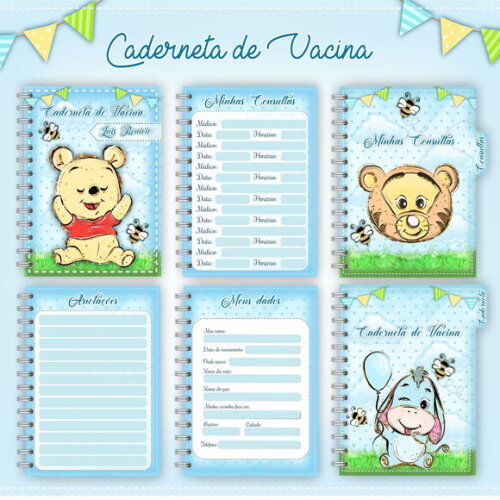 Arquivo Digital Caderneta de Vacinação Ursinho Pooh #1341