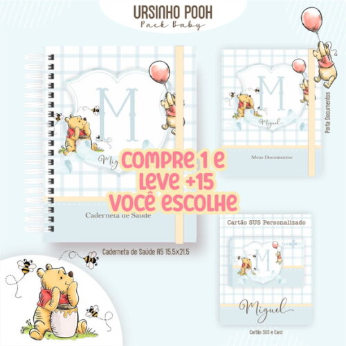 Arquivo Digital Caderneta de Vacinação Ursinho Pooh #7311