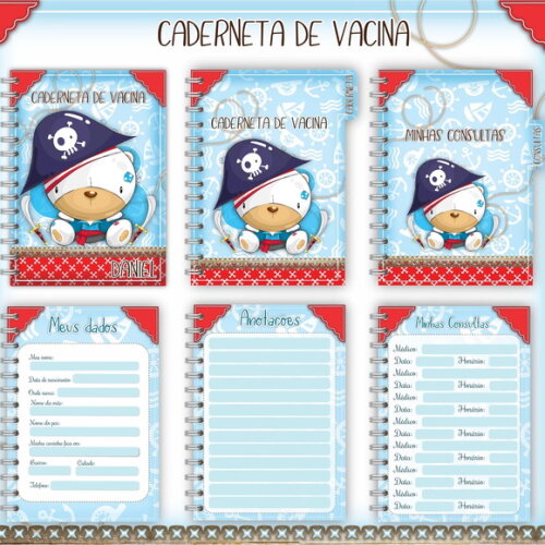 Arquivo Digital Caderneta de Vacinação Ursinho Pirata #1342