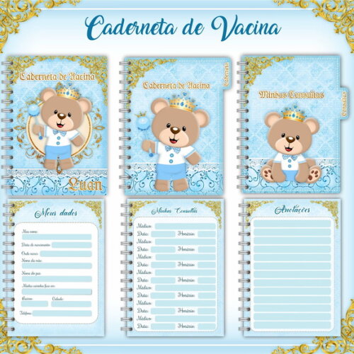 Arquivo Digital Caderneta de Vacinação Ursinho Realeza #1340